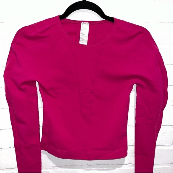 Fabletics Corey SculptKnit® Long-Sleeve Top in Very Berry Size Small - Picture 9 of 13